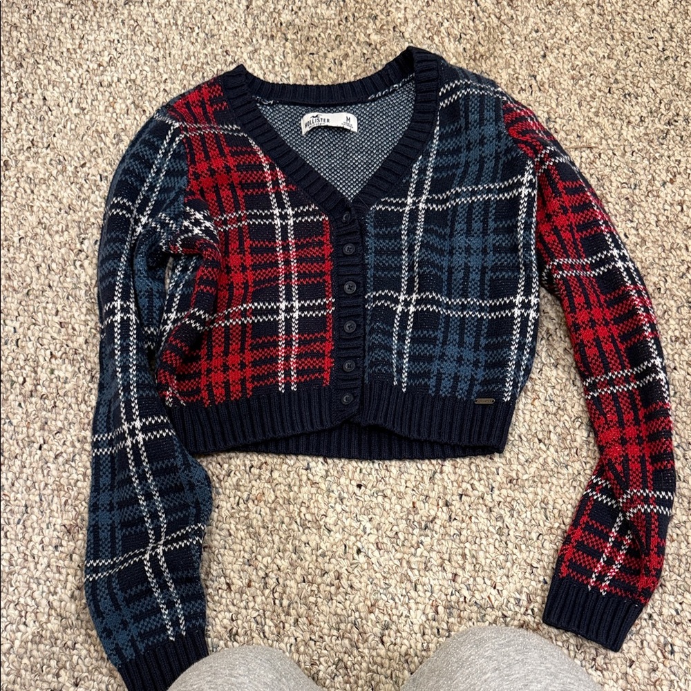 Hollister Plaid Button Up Cardigan